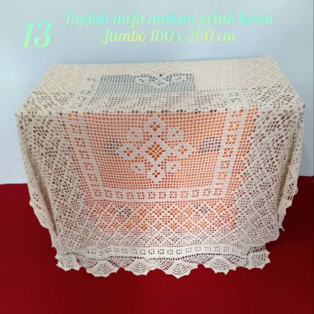 taplak meja rajutan jumbo persegi,oval dan bulat