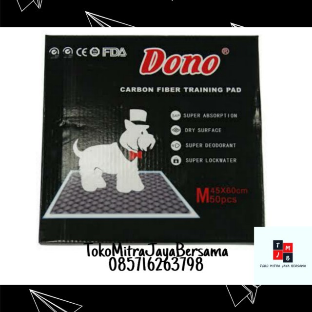 ECER TRAINING PAD ANJING DONO CARBON FIBER - SIZE M 45X60CM 1SHEETS