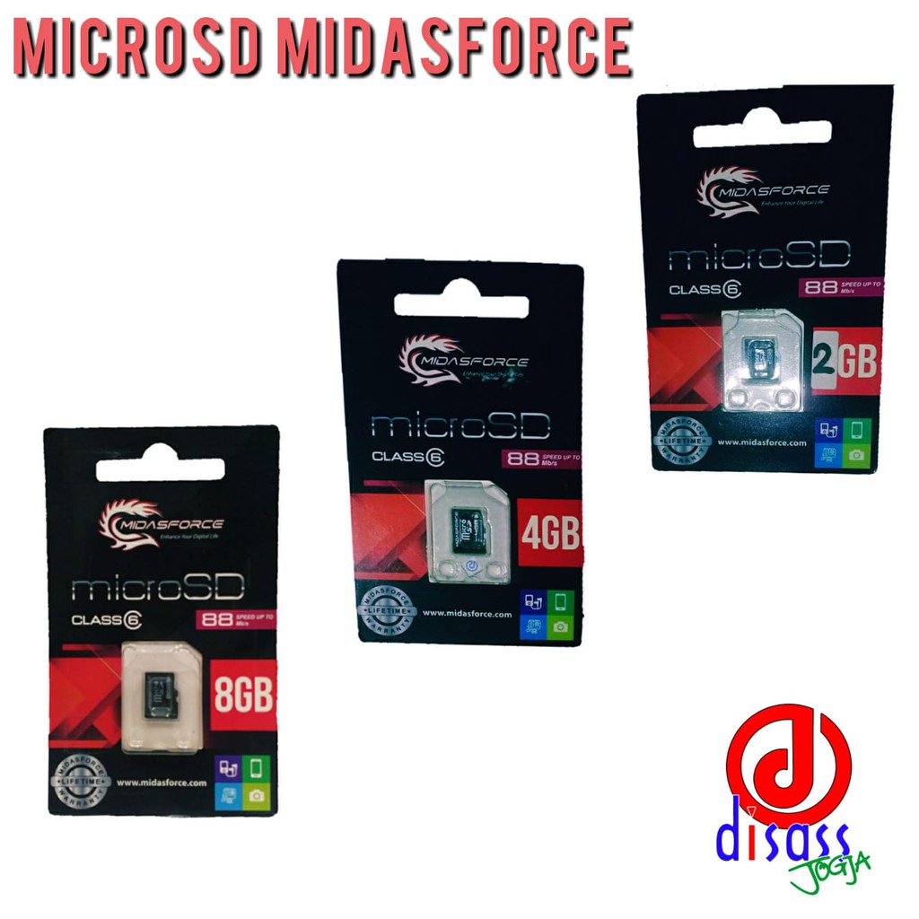 MICROSD MIDAS MMC  2GB / 4GB / 8GB KARTU MEMORI HP - DISASS JOGJA