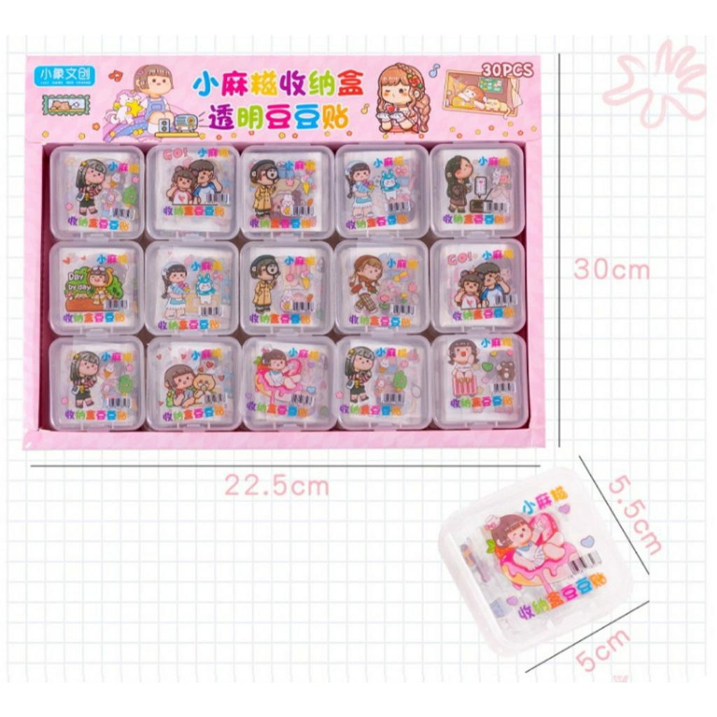 BIANCA - Sticker Transparan PET Mini Box 1 set isi 12pc