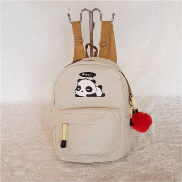 Tas minisco tas ransel mini panda backpack ada port handset