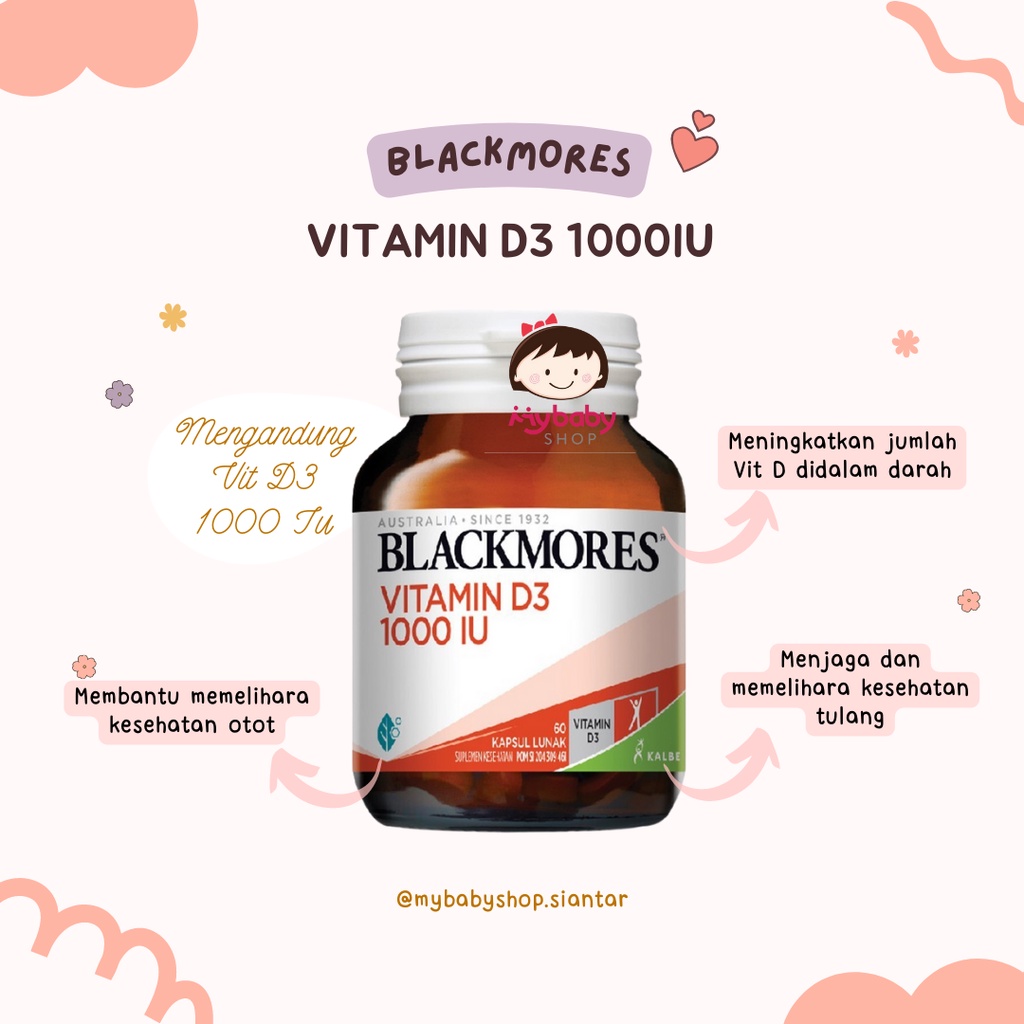 Jual Blackmores Vitamin D Iu Kapsul Vitamin D Daya Tahan Tubuh Suplemen Kesehatan