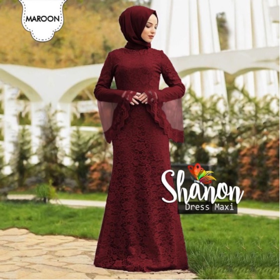 Gamis Terbaru Remaja Brukat Lebaran 2021 2022 Maxi Shanon Syari Mewah Gamis Murah Renda Model Kekinian