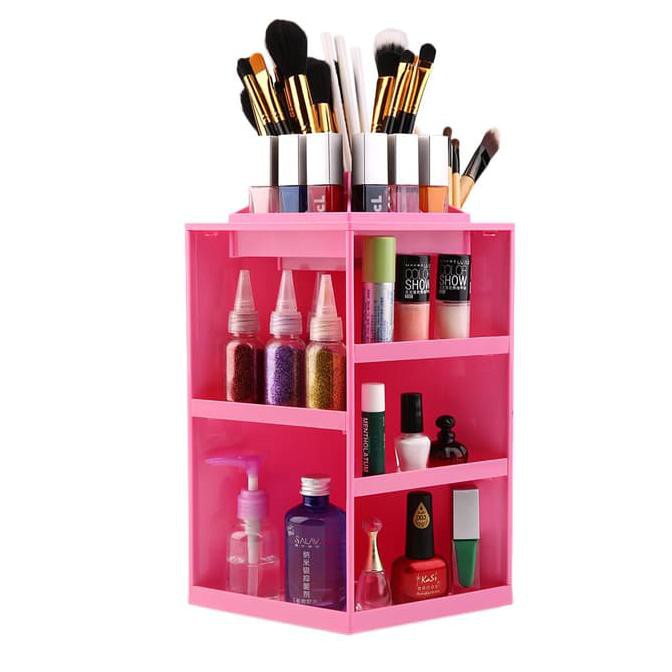 Makeup Import Rak  Kosmetik  Rotating Make Up Organizer 