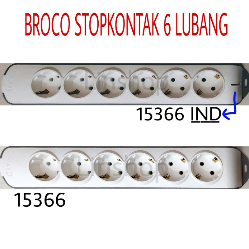BROCO STOPKONTAK 6 LUBANG 15366 15366IND STOPKONTAK MIRING 6 LUBANG BROCO