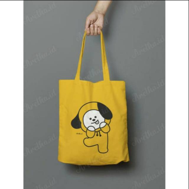 Totebag BT21 BTS Tas Jinjing Lucu Tote Bag Cooky Chimmy Koya