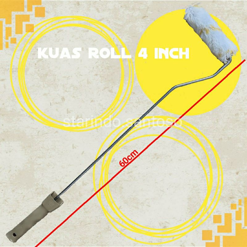 KUAS ROLL KAPAL 4 inch cat tembok dinding paint roller mini bulu halus