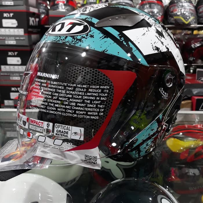 Helm KYT Galaxy Motif #5 Black / Aqua Blue