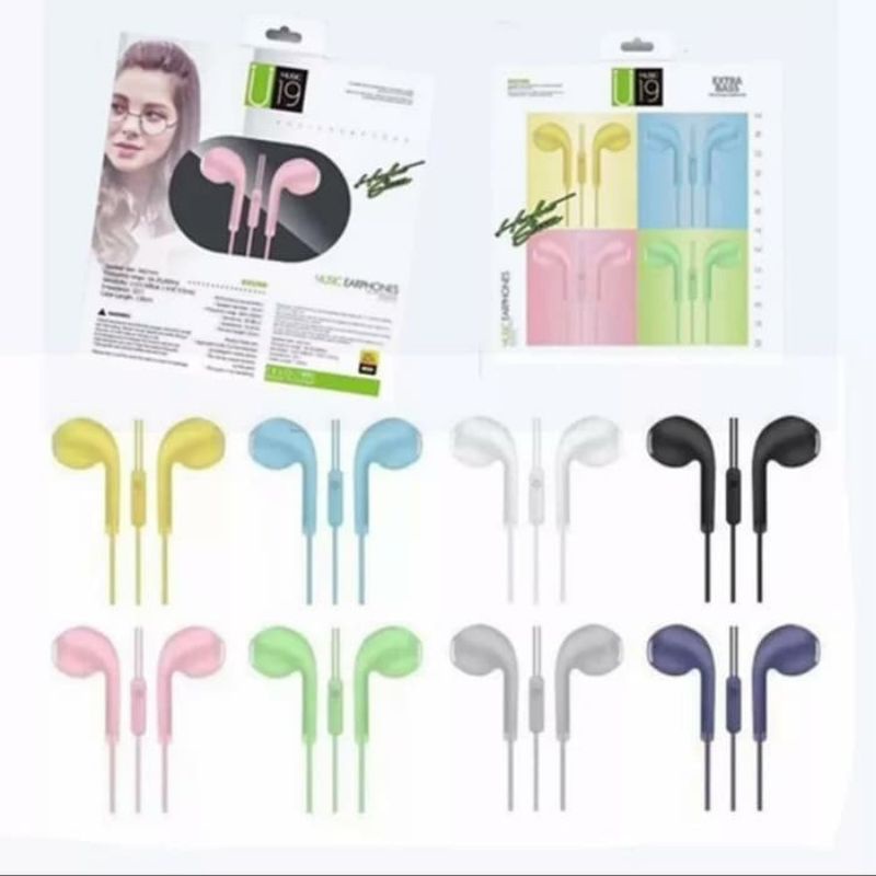 Handset Handsfree Headset Earphone Macaroni U19 Power Bass