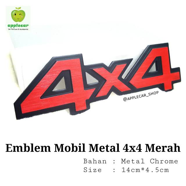 Emblem Stiker Tempelan Metal 3D 4×4