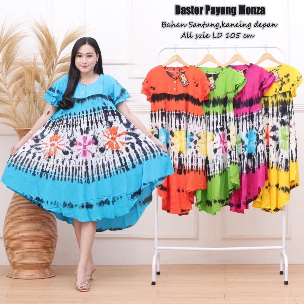 DASTER PAYUNG AURORA Rayon Adem Murah Ada Kancing Depan ( Busui friendly ) TERBARU MOTIF PELANGI KEKINIAN / daster ibu bumil baju daster batik wanita daster bali rayon premium lengan pendek murah Populer