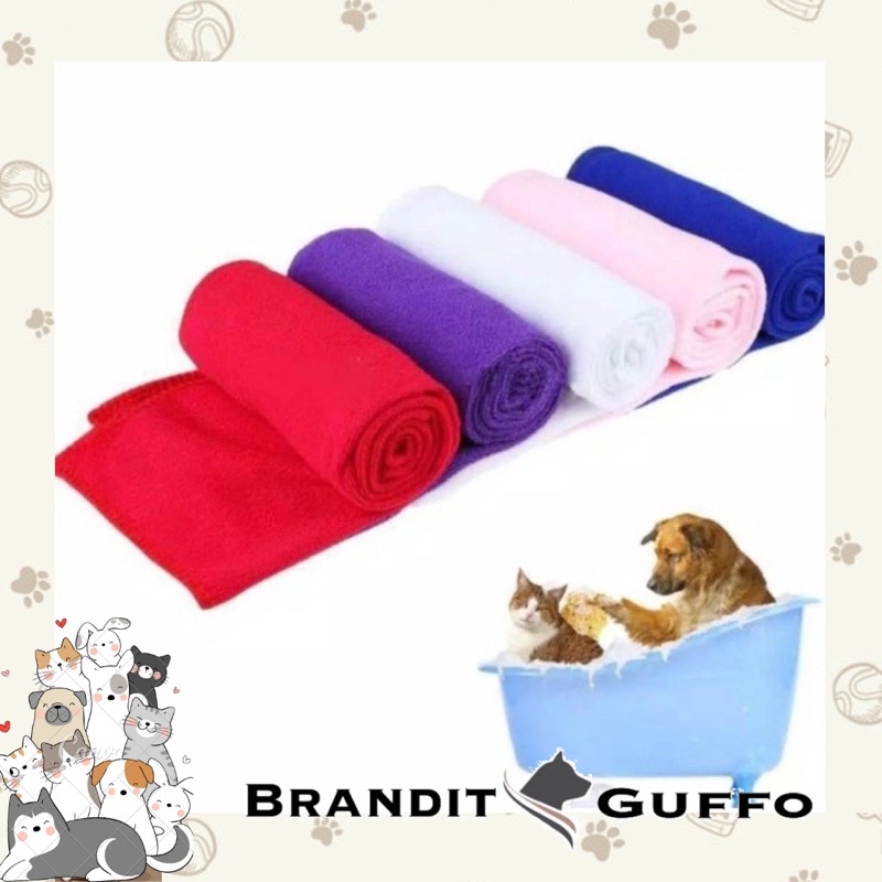 Handuk anjing kucing towel grooming 30 cm x 77 cm microfiber besar anduk mandi dog cat pet