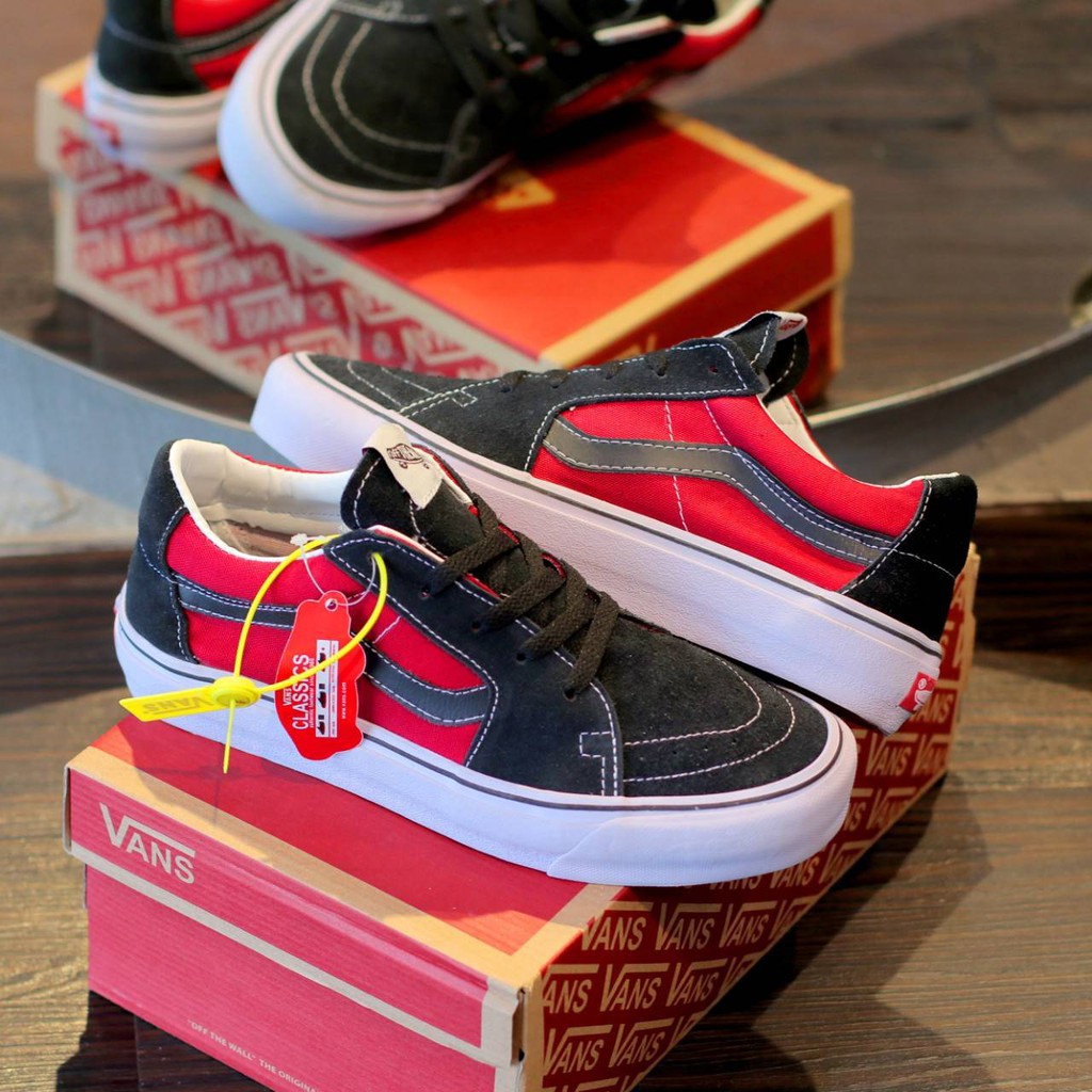 vans skate low red