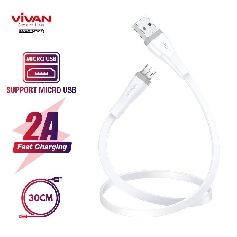 Kabel Data VIVAN SM30S Micro USB FAST CHARGING Original