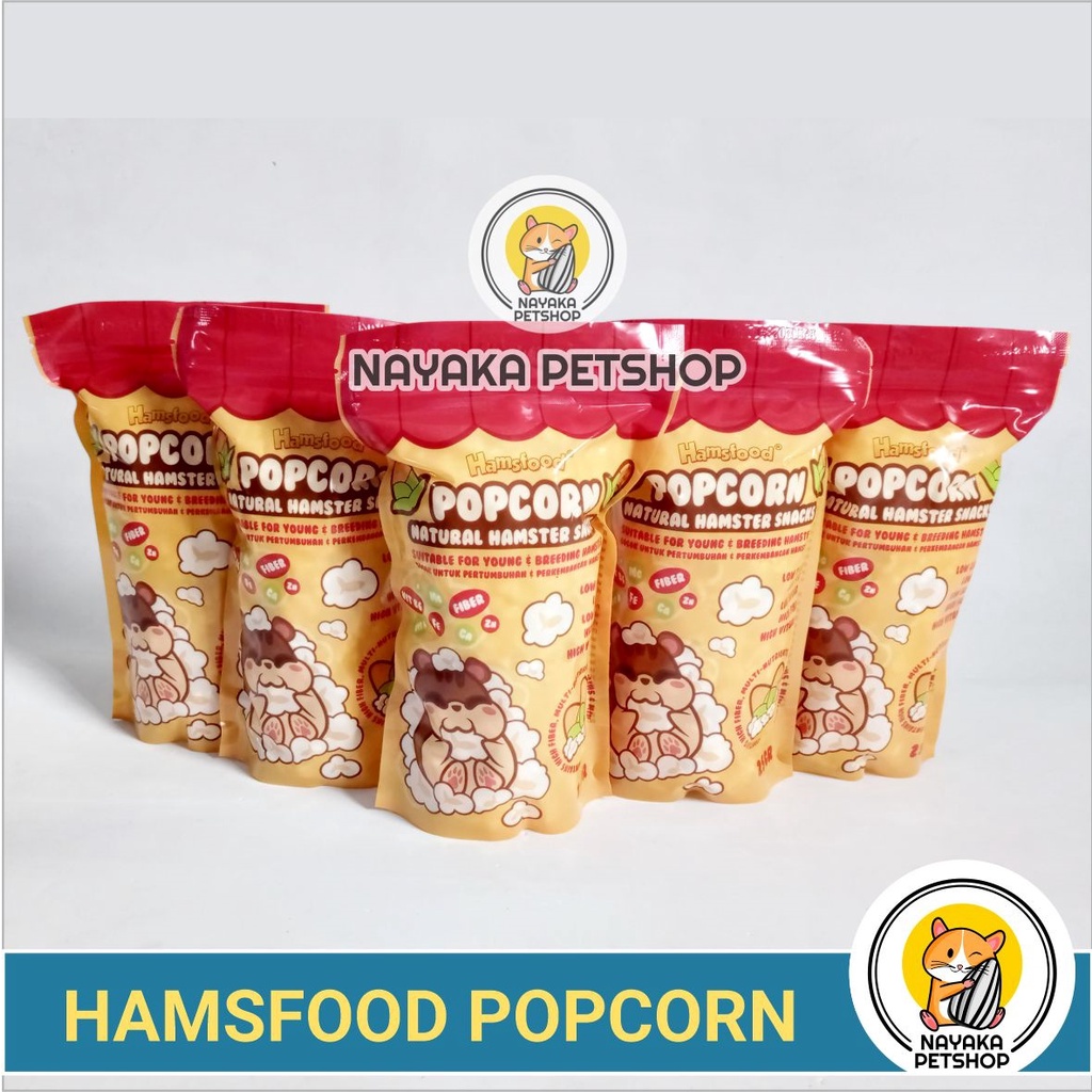 Hamsfood Popcorn Hamster 25gr Pakan Cemilan Makanan Snack Extra Food Jagung Berondong