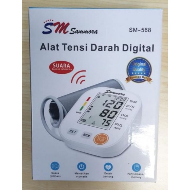 Alat Tensi Darah Digital sammora SM-568/ Tensimeter Suara / Tensi digital sammora / Tensi sammora