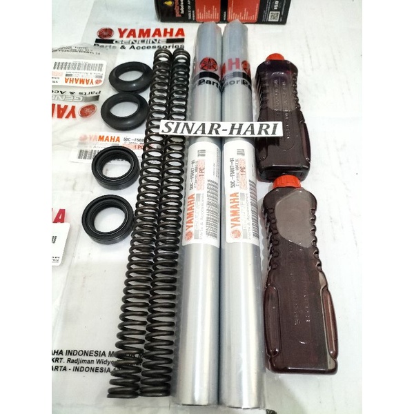 ASOK DEPAN KOMPLIT ,50C, YAMAHA YGP JUPITER MX NEW TAHUN 2010 HARGA SEPASANG 2 PIS   SIL SOK  TUTUP ABU  PER SOK  PANJANG ASOK 33 CM