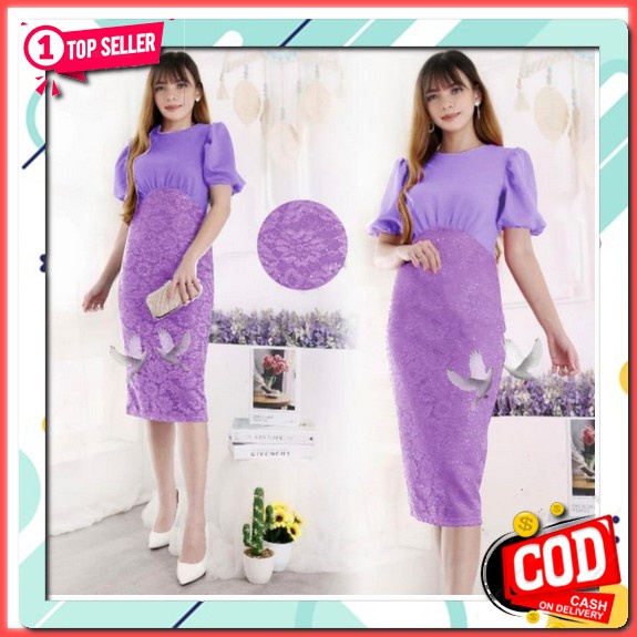 Dress Brukat Remaja Terbaru Dress Pesta Dress Natalan Dress Natal Wanita Dress Imlek Dan Tahun Baru 