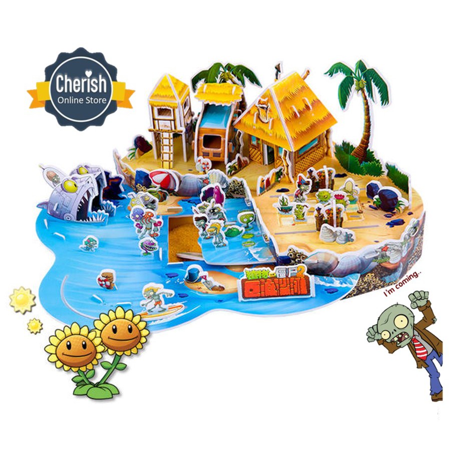 Puzzle 3d | PLANTS VS ZOMBIES - Big Wave Beach | Kado Ultah Unik