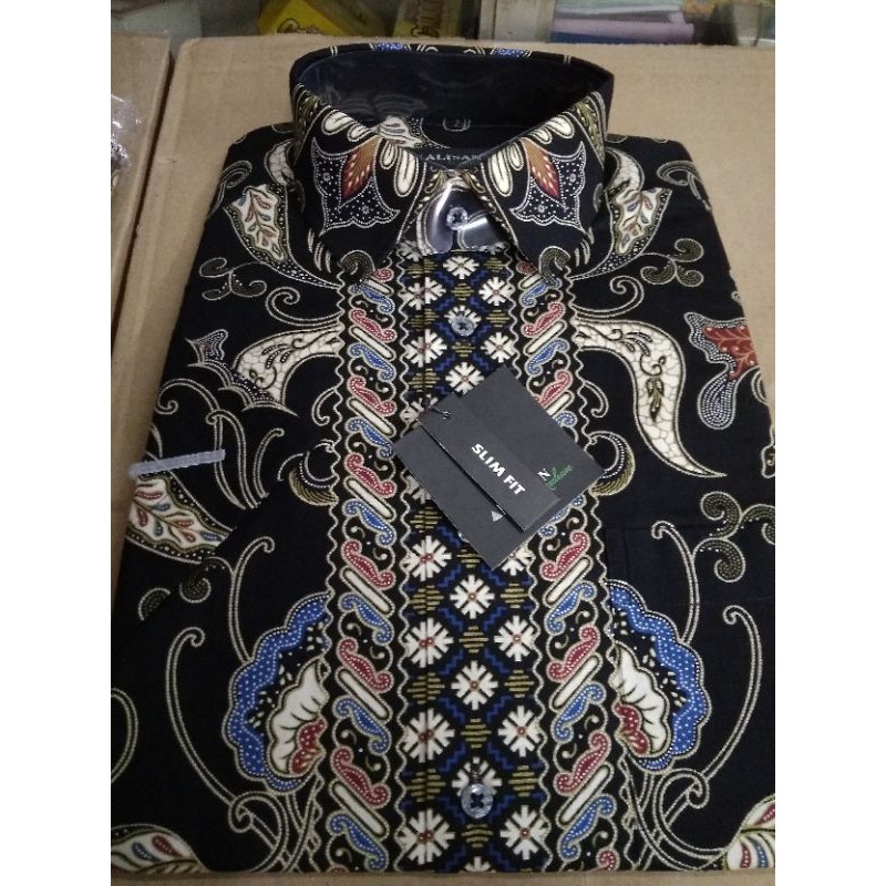 KEMEJA ALISAN BATIK LENGAN PENDEK SLIMFIT/REGULER SIZE 14.5-16