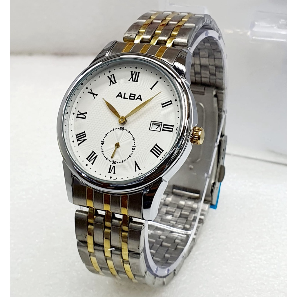 Jam tangan cewek ALBA AL8037 rantai stainless detik bawah aktif