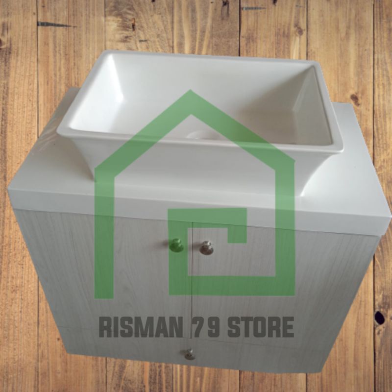 Wastafel dengan kabinet / wastafel lantai set kabinet  / wastafel standing / tempat cuci tangan / wa