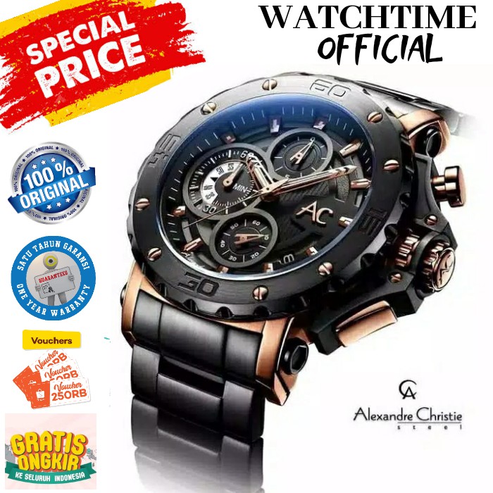 BIGSALE  JAM PRIA ALEXANDRE CHRISTIE ORIGINAL JAM TANGAN ARLOJI PRIA COWOK ALEXANDER CHRISTI AC ORI