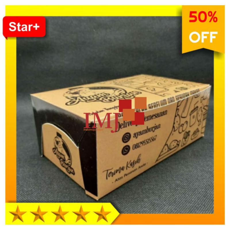 

KEMASAN ROTI/KARDUS MAKANAN/BOX KATERING CUSTOM BRAND uk. M min. 1000pcs