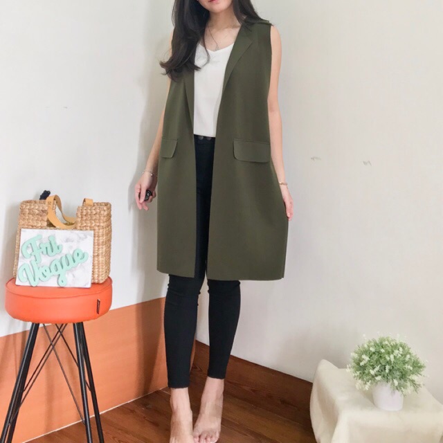 Long vest / long outer / vest import / outer import