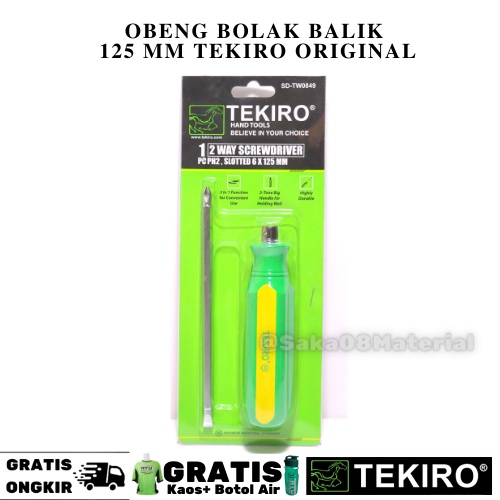 PROMO OBENG BOLAK BALIK 125 MM SD-TW0849 TEKIRO_08 ORIGINAL TERBARU / OBENG PLUS MINUS / OBENG TUKAN