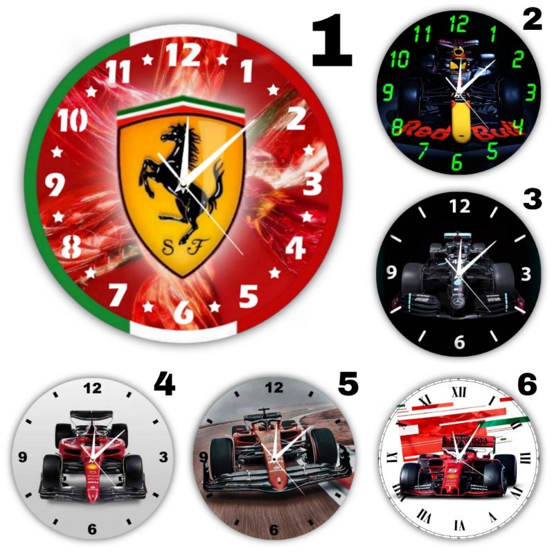 JAM DINDING FORMULA 1 SKUAD DIAMETER 30CM