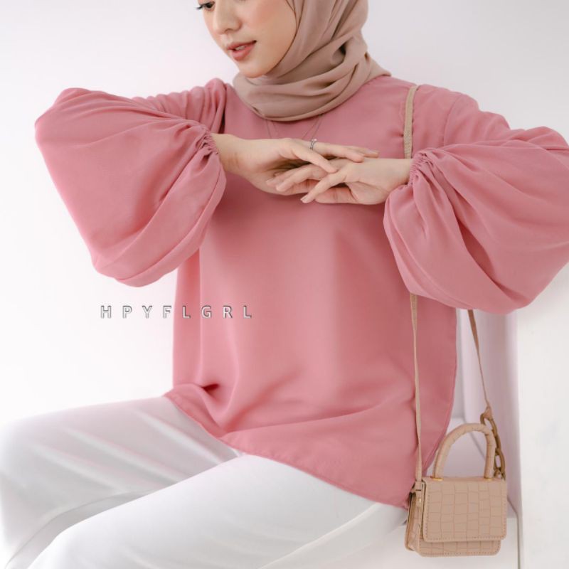 BLOUSE CERUTY DEALOVA | TARTAN MIZU | LUCIA WOLFIS | PRETTY RUFFLE BLOUSE-LUCIA DUSTY