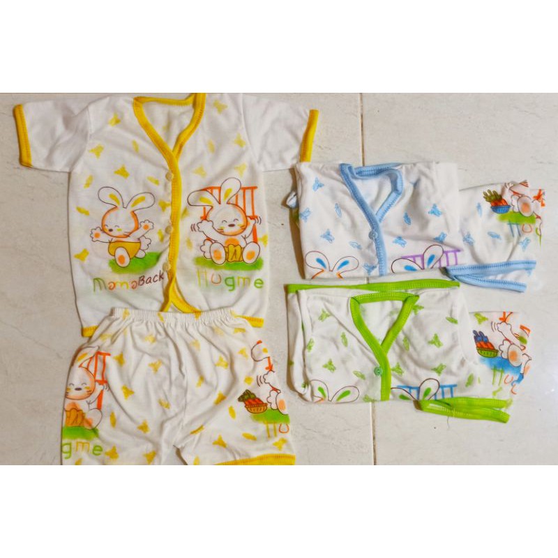 1/2 lusin SETELAN PENDEK baju pendek dan celana pendek new born