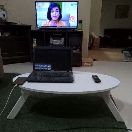 meja oval lipat  80x50 meja laptop lipat besar
