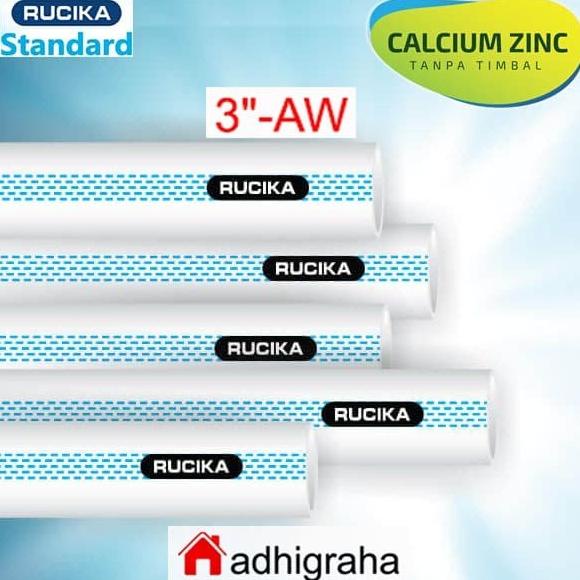 Pipa Pvc Std Standard 3" (89Mm) Aw/Tebal Putih Rucika