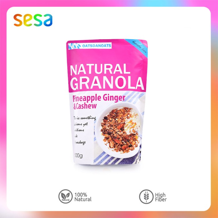 

Jual Oatsdanoats Natural Granola Pineapple Ginger Cashew 500Gr