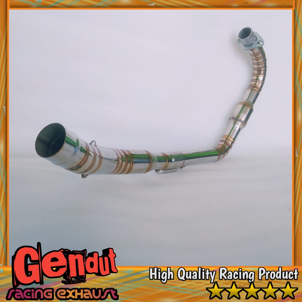 pipa leher knalpot racing tiger powerbums full cacing stainles