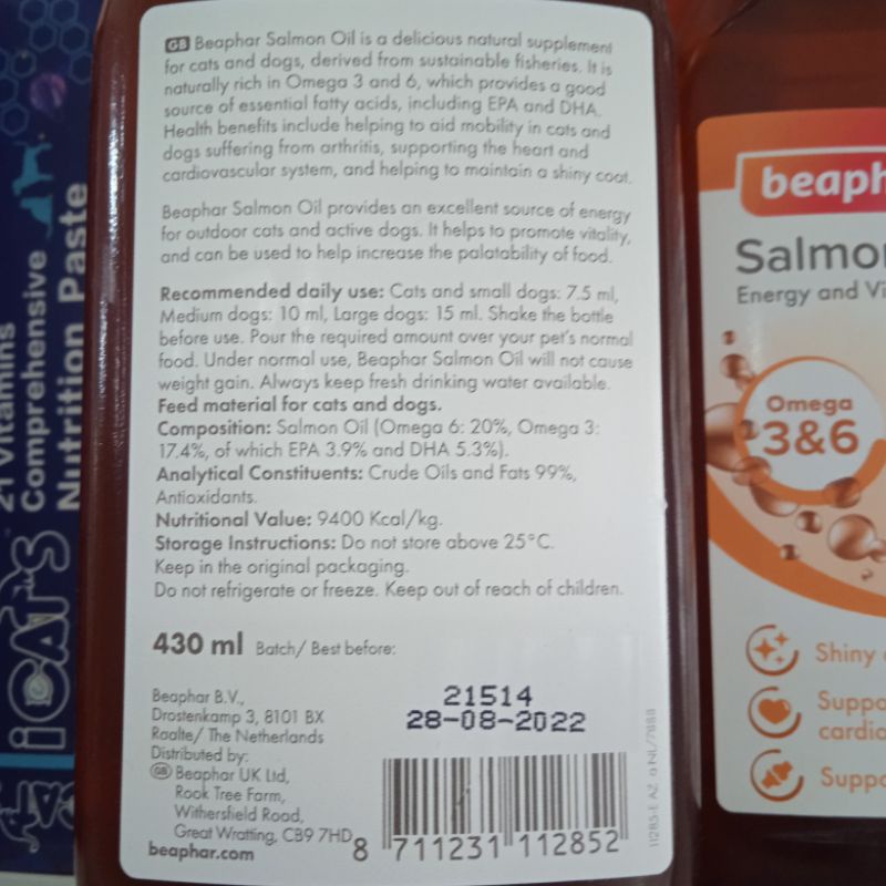 Vitamin Bulu BEAPHAR Salmon Oil 425ml