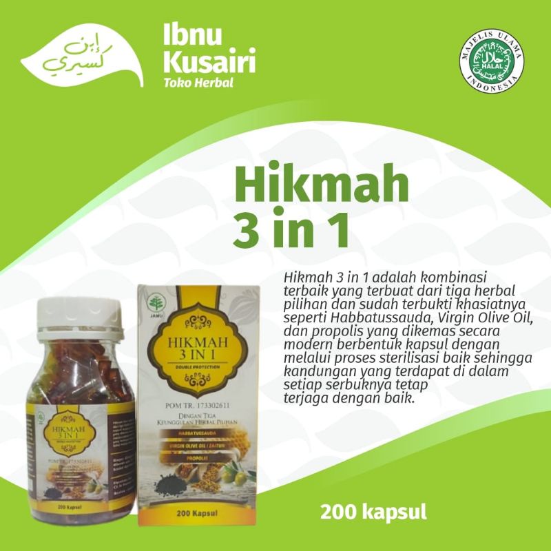 

HIKMAH 3 IN 1 Habbatussauda 200 Kapsul