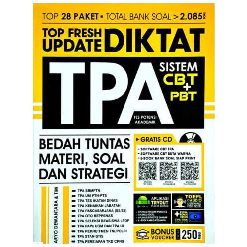 Jual Buku Persiapan Ujian Tpa Top Fresh Update Diktat Tpa Sistem Cbt