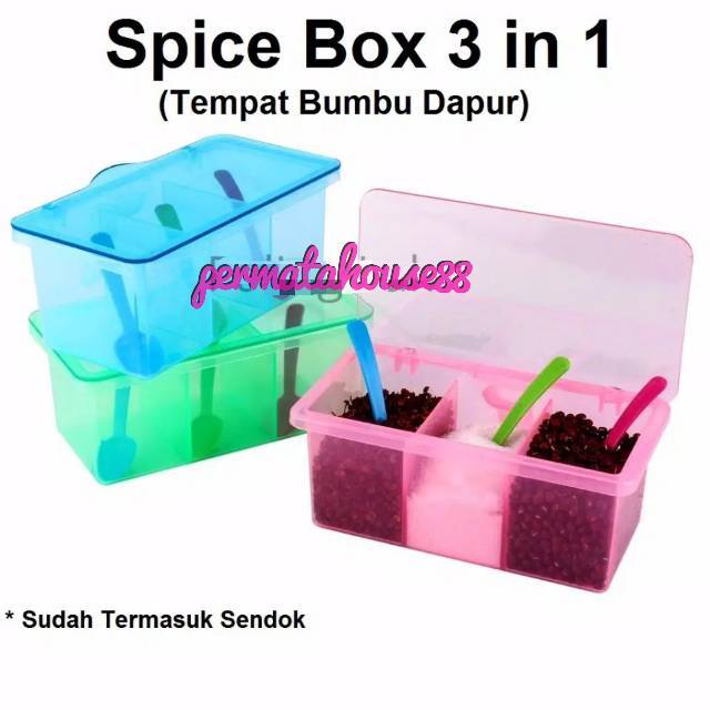  TEMPAT  BUMBU  DAPUR  SPICE BOX 3 IN 1 Shopee  Indonesia