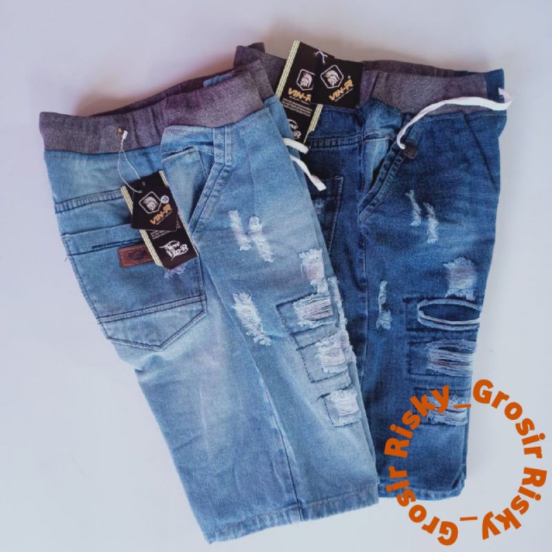 Celana jeans Pendek Pria Rip Sobek Surfing Premium Size 27-38