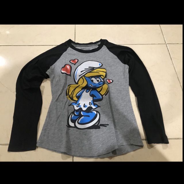 Kaos Anak Perempuan Lengan Panjang Smurfin