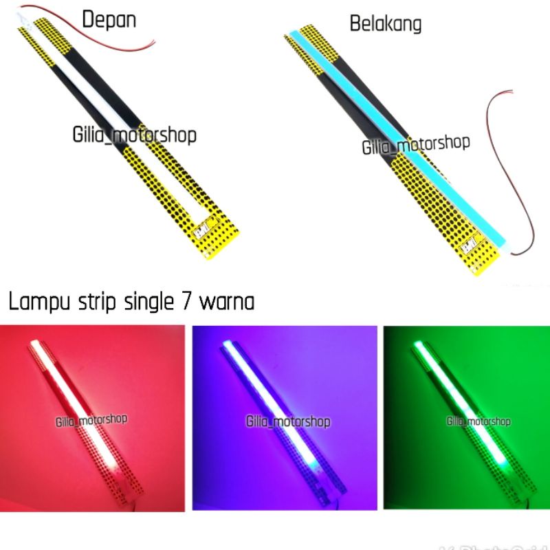 Lampu Strip/ Lampu Kolong single  30cm Bening 7 warna Universal