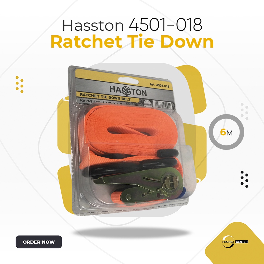 Rachet Tie Down PROHEX 1 Ton x 6 Meter / Tali Pengikat Barang Mobil Truk