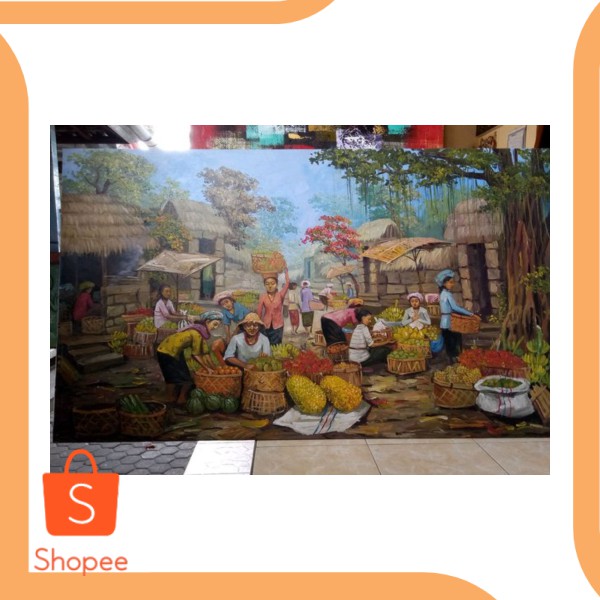 Dijual Lukisan Pasar Waktu Pagi Harga Promo Perkakas 20j21 Diskon Shopee Indonesia