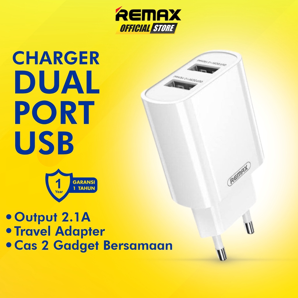 Remax RP-U35 Jane Series 2.1A 2 USB Charger Adapter Garansi Resmi