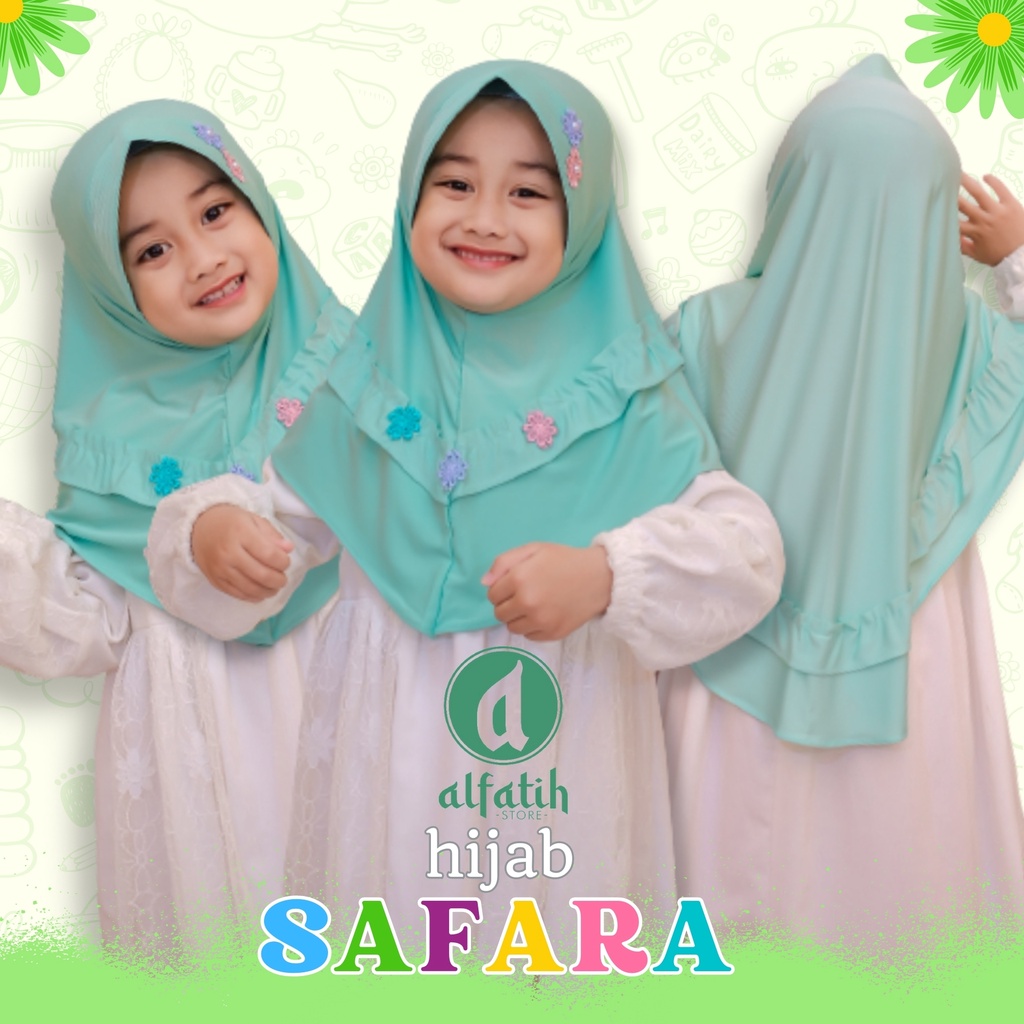 ALFATIH STORE /JILBAB ANAK SD SAFARA REMPEL/ HIJAB Anak Murah ianah