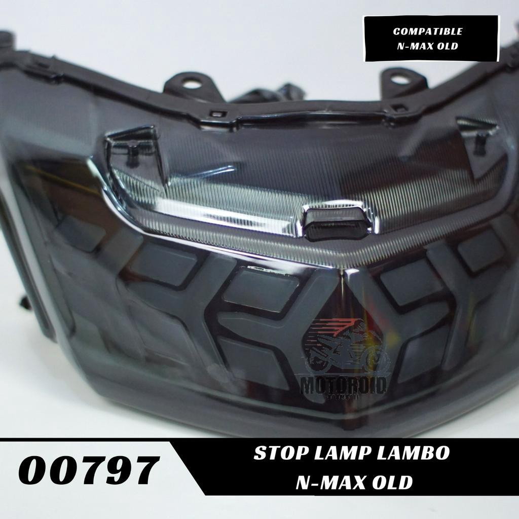 Lampu PNP Motor Nmax lama Stoplamp Belakang Variasi Model Lamborghini 3 in 1 Yamaha Nmax Old 2019-2018-2017-2016-2015