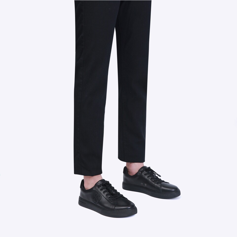 SEPATU SNEAKER KULIT EVERBEST PRIA ORIGINAL CASUAL KETS ALL FULL BLACK POLOS EM93